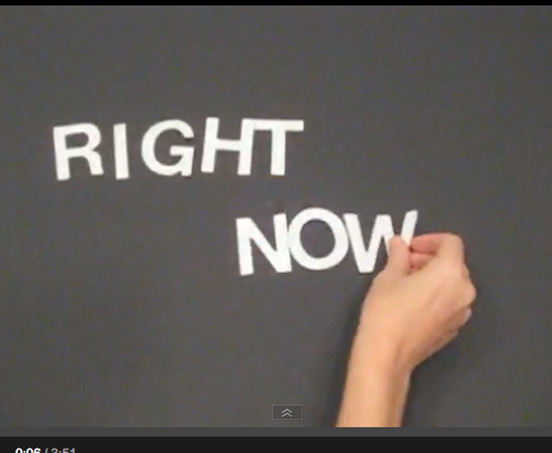 Thumbnail image of Goodwill video showing a hand placing letters that read, Right Now