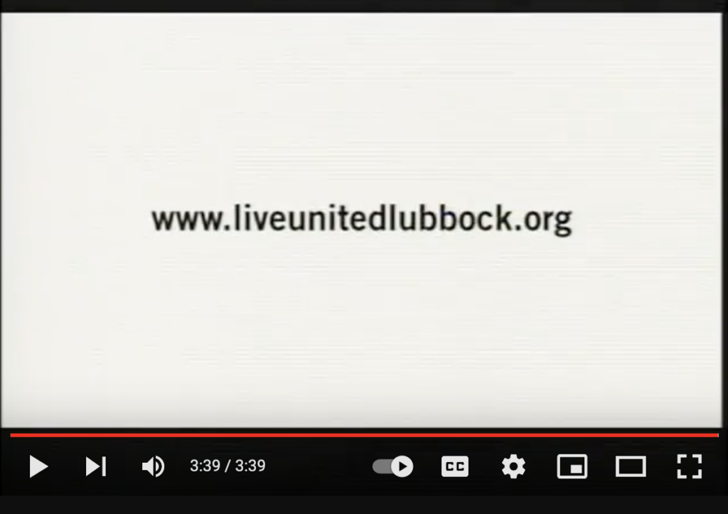Computer screen with text that reads www.liveunitedlubbock.org